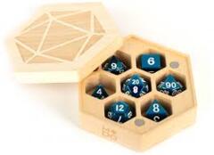 Metallic Dice Games: Wood Hexagon Dice Case Maple Wood